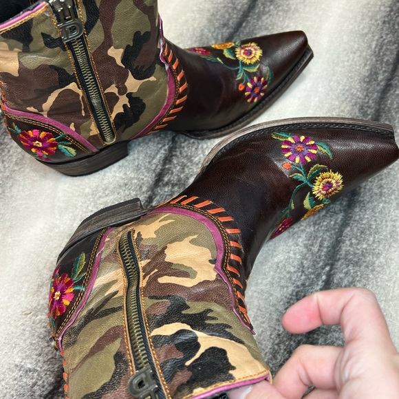{ Double D Ranch Old Gringo } Cosmic Camo Chocolate/Camouflage Western Boots - Picture 8 of 16